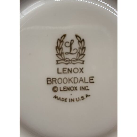 Vtg Lenox Brookdale Cup And Saucer Platinum Trim Set Of 4 Retired - Picture 8 of 8
